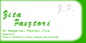 zita pasztori business card